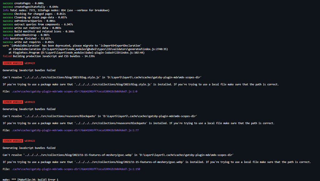 Getting error while using 'make build' command - Community - Meshery ...