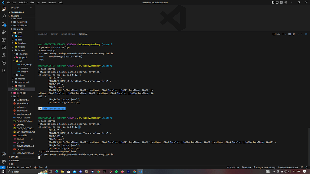 Make Server Error - Meshery - Meshery Community Forum